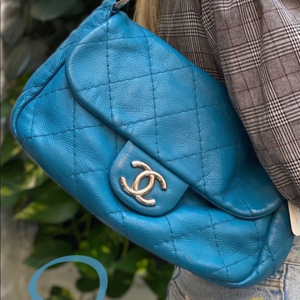 Great price for a Chanel!!!  Awesome blue color can be worn all year around.